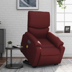 Sillón de masaje elevable eléctrico cuero artificial rojo tinto en Sillones | Comprar online en Foru.es
