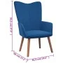 Blauer Samt-Entspannungssessel von , Sessel - Ref: Foro24-327665, Preis: 94,32 €, Rabatt: %