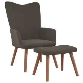 Sillón de relax con taburete terciopelo gris oscuro de , Sillones - Ref: Foro24-327667, Precio: 122,80 €, Descuento: %