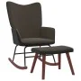 Silla mecedora con reposapiés terciopelo y PVC gris oscuro de , Mecedoras - Ref: Foro24-327887, Precio: 121,73 €, Descuento: %