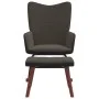 Silla mecedora con reposapiés terciopelo y PVC gris oscuro de , Mecedoras - Ref: Foro24-327887, Precio: 121,73 €, Descuento: %