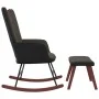Silla mecedora con reposapiés terciopelo y PVC gris oscuro de , Mecedoras - Ref: Foro24-327887, Precio: 121,73 €, Descuento: %
