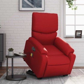 Sillón de masaje elevable eléctrico cuero artificial rojo en Sillones | Comprar online en Foru.es