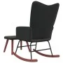 Silla mecedora con reposapiés terciopelo y PVC gris oscuro de , Mecedoras - Ref: Foro24-327887, Precio: 121,73 €, Descuento: %