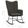 Silla mecedora con reposapiés terciopelo y PVC gris oscuro de , Mecedoras - Ref: Foro24-327887, Precio: 121,73 €, Descuento: %