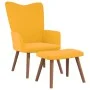 Sillón de relax con taburete terciopelo amarillo mostaza de , Sillones - Ref: Foro24-327673, Precio: 121,77 €, Descuento: %