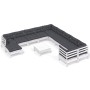 Muebles de jardín 12 pzas con cojines blanco madera de pino de , Conjuntos de jardín - Ref: Foro24-3097062, Precio: 1,00 €, D...