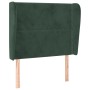 Cabecero con orejas de terciopelo verde oscuro 93x23x118/128 cm de , Cabeceros y pies de cama - Ref: Foro24-3117855, Precio: ...