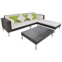 Set muebles de jardín 4 piezas y cojines ratán sintético marrón de vidaXL, Conjuntos de jardín - Ref: Foro24-42943, Precio: 5...