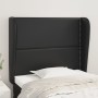 Cabecero con orejas de cuero sintético negro 83x23x118/128 cm de , Cabeceros y pies de cama - Ref: Foro24-3117888, Precio: 71...