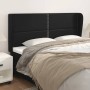 Cabecero con orejas cuero sintético negro 163x23x118/128cm de , Cabeceros y pies de cama - Ref: Foro24-3117912, Precio: 116,9...