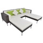 Set muebles de jardín 4 piezas y cojines ratán sintético marrón de vidaXL, Conjuntos de jardín - Ref: Foro24-42943, Precio: 5...