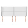 Cabecero con orejas cuero sintético blanco 183x23x118/128cm de , Cabeceros y pies de cama - Ref: Foro24-3117919, Precio: 154,...