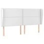 Headboard with ears white synthetic leather 203x23x118/128 cm by , Headboards and footboards - Ref: Foro24-3117925, Price: 11...