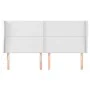 Headboard with ears white synthetic leather 203x23x118/128 cm by , Headboards and footboards - Ref: Foro24-3117925, Price: 11...