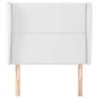 Headboard with white synthetic leather ears 93x23x118/128 cm by , Headboards and footboards - Ref: Foro24-3117895, Price: 85,...