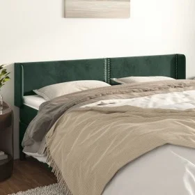 Dark green velvet headboard 203x16x78/88 cm by , Headboards and footboards - Ref: Foro24-3118697, Price: 76,28 €, Discount: %