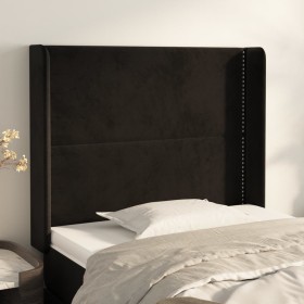Cabecero con orejas de terciopelo negro 103x16x118/128 cm de , Cabeceros y pies de cama - Ref: Foro24-3119484, Precio: 62,79 ...