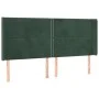 Headboard with dark green velvet ears 183x16x118/128cm by , Headboards and footboards - Ref: Foro24-3119503, Price: 124,40 €,...