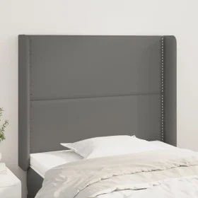 Headboard with ears gray synthetic leather 93x16x118/128cm by , Headboards and footboards - Ref: Foro24-3119522, Price: 66,99...