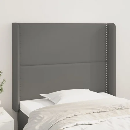 Kopfteil mit Ohren, graues Kunstleder, 93 x 16 x 118/128 cm von , Kopf- und Fußteile - Ref: Foro24-3119522, Preis: 66,99 €, R...