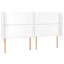 Headboard with white synthetic leather ears 183x16x118/128 cm by , Headboards and footboards - Ref: Foro24-3119543, Price: 14...