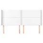 Headboard with white synthetic leather ears 183x16x118/128 cm by , Headboards and footboards - Ref: Foro24-3119543, Price: 14...