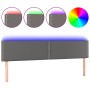 Cabecero con LED cuero sintético gris 180x5x78/88 cm de , Cabeceros y pies de cama - Ref: Foro24-3121578, Precio: 61,70 €, De...