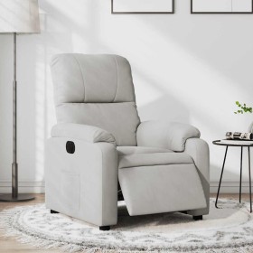 Sillón reclinable eléctrico tela de microfibra gris claro en Sillones | Comprar online en Foru.es