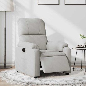 Sillón reclinable eléctrico tela de microfibra gris claro en Sillones | Comprar online en Foru.es