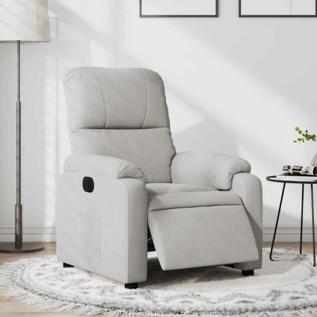 Sillón reclinable eléctrico tela de microfibra gris claro en Sillones | Comprar online en Foru.es