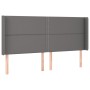 Cabecero con LED cuero sintético gris 183x16x118/128 cm de , Cabeceros y pies de cama - Ref: Foro24-3124014, Precio: 120,18 €...