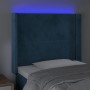 Cabecero con LED de terciopelo azul oscuro 93x16x118/128 cm de , Cabeceros y pies de cama - Ref: Foro24-3123948, Precio: 70,2...