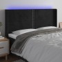 Cabecero con LED de terciopelo negro 203x16x118/128 cm de , Cabeceros y pies de cama - Ref: Foro24-3123976, Precio: 112,30 €,...