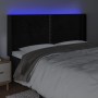 Cabecero con LED de terciopelo negro 203x16x118/128 cm de , Cabeceros y pies de cama - Ref: Foro24-3123976, Precio: 112,30 €,...