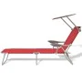 Tumbona con toldo de acero roja de vidaXL, Tumbonas - Ref: Foro24-42933, Precio: 93,94 €, Descuento: %