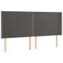 Dark gray velvet headboard with LED 183x16x118/128 cm by , Headboards and footboards - Ref: Foro24-3123969, Price: 107,63 €, ...