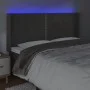 Cabecero con LED de terciopelo gris oscuro 183x16x118/128 cm de , Cabeceros y pies de cama - Ref: Foro24-3123969, Precio: 107...