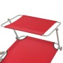 Tumbona con toldo de acero roja de vidaXL, Tumbonas - Ref: Foro24-42933, Precio: 95,69 €, Descuento: %