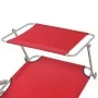 Tumbona con toldo de acero roja de vidaXL, Tumbonas - Ref: Foro24-42933, Precio: 93,94 €, Descuento: %
