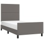Estructura de cama con cabecero cuero sintético gris 90x200 cm de , Camas y somieres - Ref: Foro24-3125492, Precio: 163,87 €,...
