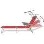 Tumbona con toldo de acero roja de vidaXL, Tumbonas - Ref: Foro24-42933, Precio: 93,94 €, Descuento: %
