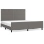 Estructura de cama con cabecero cuero sintético gris 160x200cm de , Camas y somieres - Ref: Foro24-3125522, Precio: 223,40 €,...