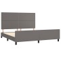 Estructura de cama con cabecero cuero sintético gris 160x200cm de , Camas y somieres - Ref: Foro24-3125522, Precio: 223,40 €,...