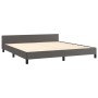 Estructura de cama con cabecero cuero sintético gris 160x200cm de , Camas y somieres - Ref: Foro24-3125522, Precio: 223,40 €,...