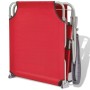 Tumbona con toldo de acero roja de vidaXL, Tumbonas - Ref: Foro24-42933, Precio: 95,69 €, Descuento: %
