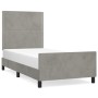 Estructura de cama con cabecero terciopelo gris claro 90x190 cm de , Camas y somieres - Ref: Foro24-3125666, Precio: 137,04 €...