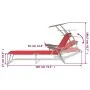 Tumbona con toldo de acero roja de vidaXL, Tumbonas - Ref: Foro24-42933, Precio: 93,94 €, Descuento: %
