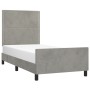 Estructura de cama con cabecero terciopelo gris claro 90x200 cm de , Camas y somieres - Ref: Foro24-3125672, Precio: 130,20 €...