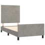 Estructura de cama con cabecero terciopelo gris claro 90x200 cm de , Camas y somieres - Ref: Foro24-3125672, Precio: 130,20 €...